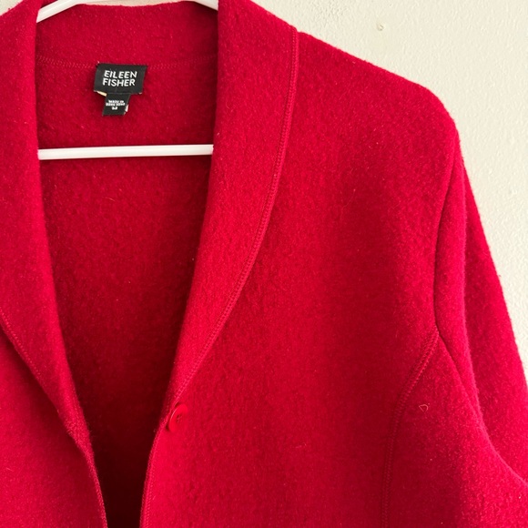 Eileen Fisher Burgundy Red Wool Jacket Coat vintage - Picture 4 of 5